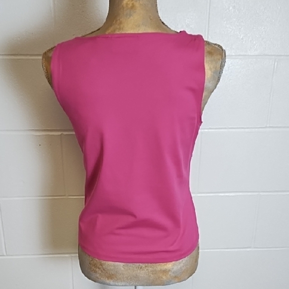 Stretchy Pink Wrap Fitted Tank Top - Picture 2 of 9
